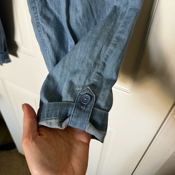 Talbots Drawstring Chambray Pants - Picture 3 of 4